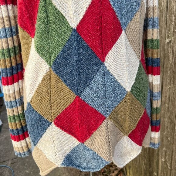 David Brooks Colorful Argyle Knit Sweater Size XL (AA2) - Picture 4 of 9